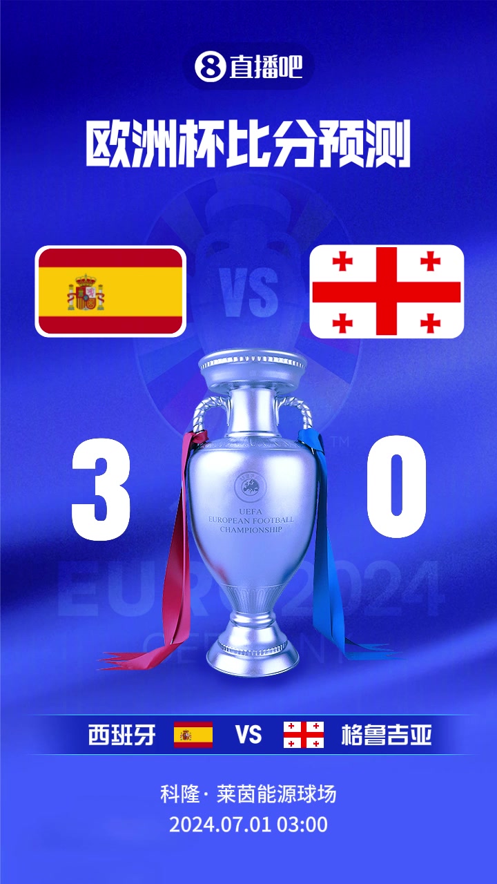 欧洲杯淘汰赛西班牙vs格鲁吉亚截图比分预测